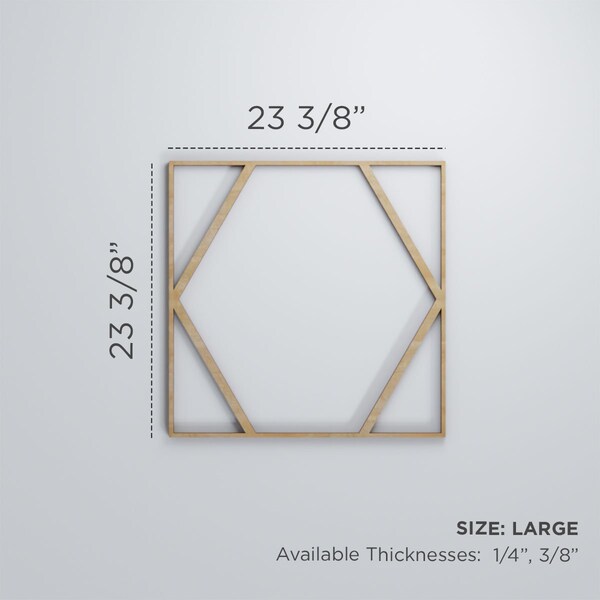 Large Fraser Decorative Fretwork Wood Wall Panels, Wood (Paint Grade), 23 3/8W X 23 3/8H X 3/8T